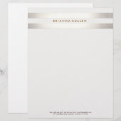 Eenvoudig stijlvol, gestreept FAUX Silver Elegant  Briefhoofd Sjabloon (Voorkant / Achterkant)