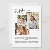 Eenvoudig stijlvol grijs fotocollage Afstuderen Aankondiging (Achterkant)