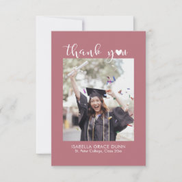 Eenvoudig stijlvol hart kalligrafie script Afstude Bedankkaart