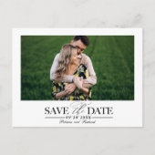 Eenvoudig stijlvol huwelijk sparen de Datum Foto Briefkaart (Voorkant)