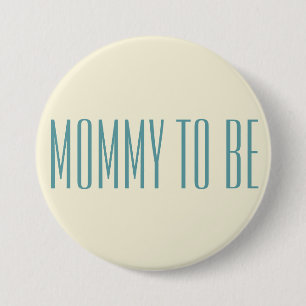 Eenvoudig stijlvol mamma om een blauwe lettertype ronde button 7,6 cm
