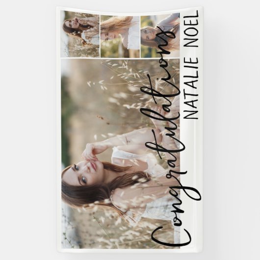 Eenvoudig Stijlvol Modern Gefeliciteerd Afstuderen Spandoek (Verticaal)