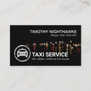 Eenvoudig stijlvol verkeerslicht Bokeh Night Taxi Visitekaartje