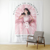 Eenvoudig stijlvol wit met klassieke typefoto wandkleed (In situ)