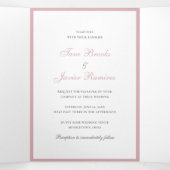 Eenvoudig stoffig Roos Roze Elegant Bruiloft Drieluik Uitnodiging (Binnenkant midden)