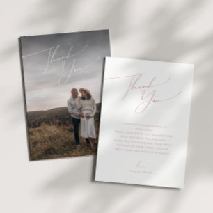 Eenvoudig stoffig Roos verticaal foto-Baby shower Bedankkaart