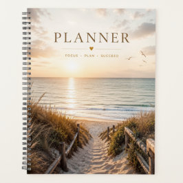 Eenvoudig strand bij zonsondergang  planner
