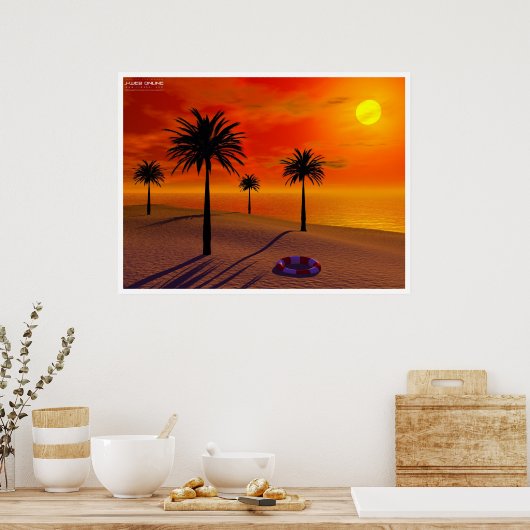 Eenvoudig strand poster (Keuken)