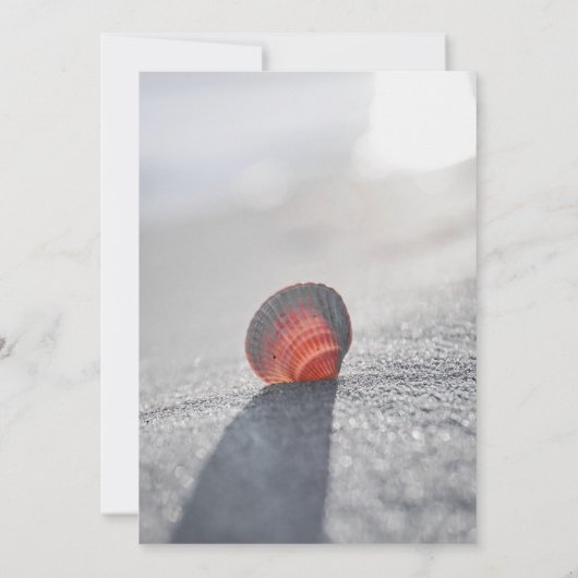 Eenvoudig strand Seashell Viering van het leven Kaart (Achterkant)
