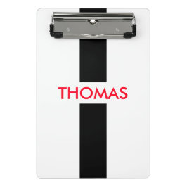 Eenvoudig strepen zwart + jouw naam / ideeën mini klembord