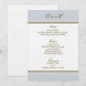 Eenvoudig Stripe French Blue Wedding Menu (Voorkant / Achterkant)