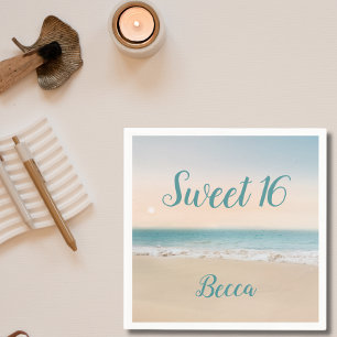 Eenvoudig Sweet 16 Beach Theme Party Servet