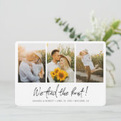Eenvoudig Sweet Multi Photo Collage Elopement Wedd Aankondiging (Staand voorkant)