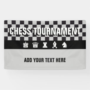 Eenvoudig Symbolen - CHESSMEN + uw ideeën Spandoek