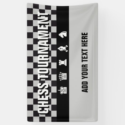 Eenvoudig Symbolen - CHESSMEN + uw ideeën Spandoek (Verticaal)