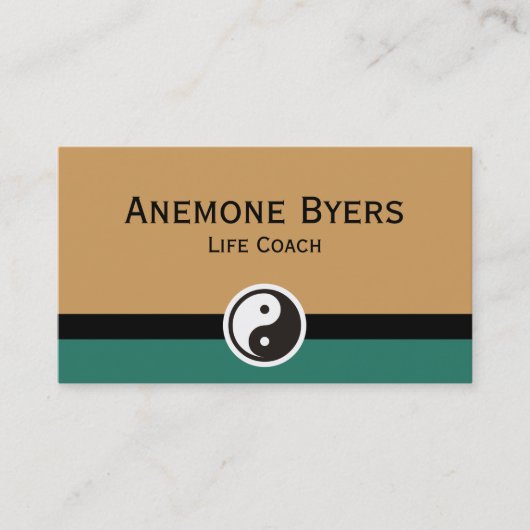 Eenvoudig Symbolen - Yin & Yang + jouw tekst en id Visitekaartje (Voorkant)