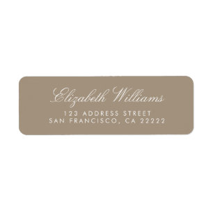 Eenvoudig Tan Beige Elegant Chic Return Address La Etiket