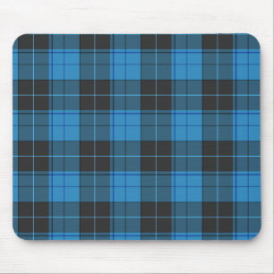 Eenvoudig tartan-patroon in donkerblauw.. muismat