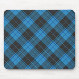 Eenvoudig tartan-patroon in donkerblauw.. muismat