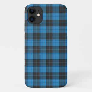 Eenvoudig tartan-patroon in donkerblauw Uncomm iPhone 11 Hoesje