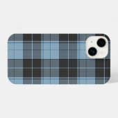 Eenvoudig tartan-patroon in lichtblauw iPhone hoesje (Achterkant horizontaal)