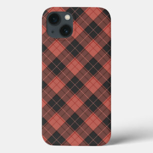 Eenvoudig tartan-patroon in rood iPhone 13 hoesje