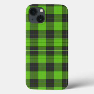 Eenvoudig tartanpatroon in donkergroen iPhone 13 hoesje
