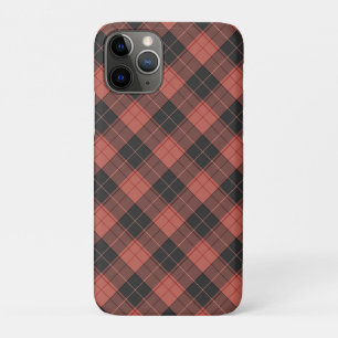 Eenvoudig tartanpatroon in rood iPhone 11 pro hoesje