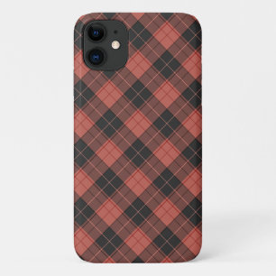 Eenvoudig tartanpatroon in rood iPhone 11 hoesje