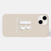 Eenvoudig Taupe Neutral Letter Initiaal Monogram Case-Mate iPhone Case (Achterkant (horizontaal))