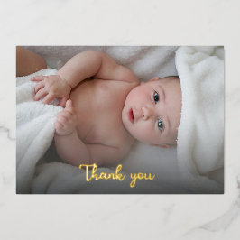 Eenvoudig te bevestigen Dank je nieuwe Babydouche Folie Uitnodiging