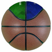 Eenvoudig te personaliseren blauw groen basketbal (Rechts)
