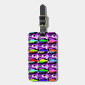 Eenvoudig te plakken kleurrijk pit bull grafisch B Bagagelabel (Voorkant verticaal)