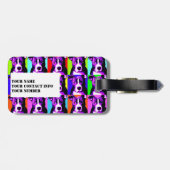 Eenvoudig te plakken kleurrijk pit bull grafisch B Bagagelabel (Achterkant horizontaal)