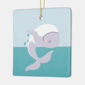 Eenvoudig te plukken walvis keramisch ornament (Links)