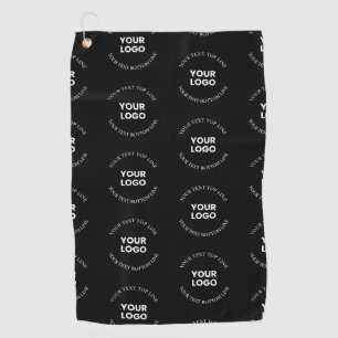 Eenvoudig te vervangen Logo & bewerkbaar tekstpatr Golfhanddoek