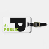 Eenvoudig te verzenden groot Initiaal monogram Bagagelabel (Voorkant horizontaal)