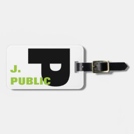 Eenvoudig te verzenden groot Initiaal monogram Bagagelabel