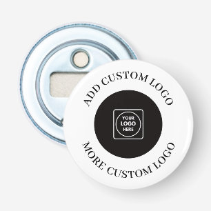 Eenvoudig Tekst Logo Zakelijk Merk Promotioneel Button Flesopener