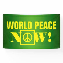 Eenvoudig tekstontwerp "WORLD PEACE NOW"