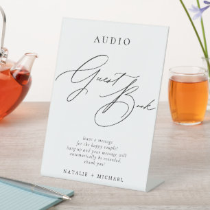 Eenvoudig telefoongesprek Audio-Guestbook Reclamebord Met Voetstuk