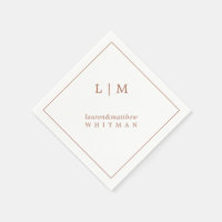 Eenvoudig Terracotta Monogram Elegante Trouwfeest