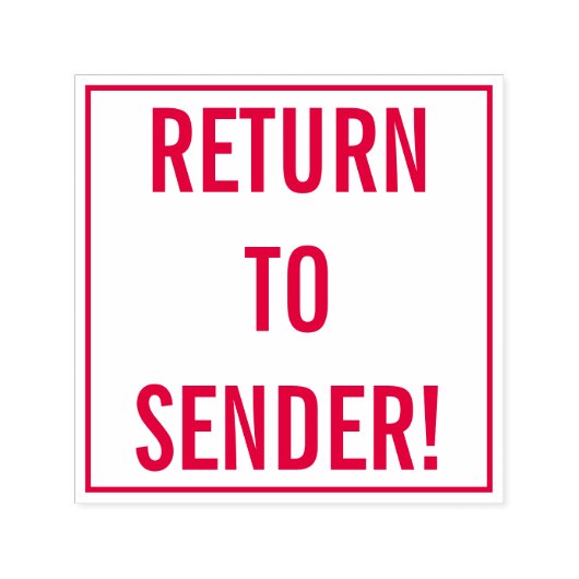 Eenvoudig "TERUG NAAR VERZENDING!" Rubber Stempel (Design)