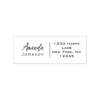 Eenvoudig terugzendadres reinigen, volledige naam 	rubberstempel