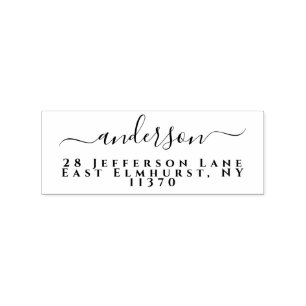Eenvoudig terugzendadres voor handschrift 	rubberstempel