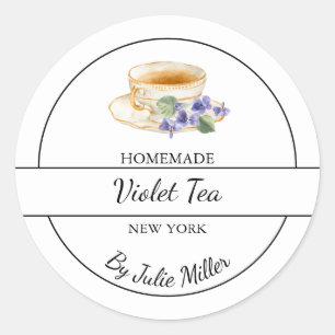 Eenvoudig Thuisgemaakt Viooltje Thee Label