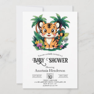 Eenvoudig Tiger Digitaal Baby shower Kaart