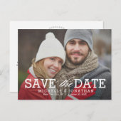 Eenvoudig Timeless EDITABLE KLOR sparen de Datum Briefkaart (Voorkant / Achterkant)