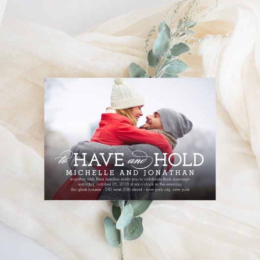 Eenvoudig Timeless Photo Wedding Invitation Kaart