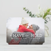 Eenvoudig Timeless Photo Wedding Invitation Kaart (Staand voorkant)